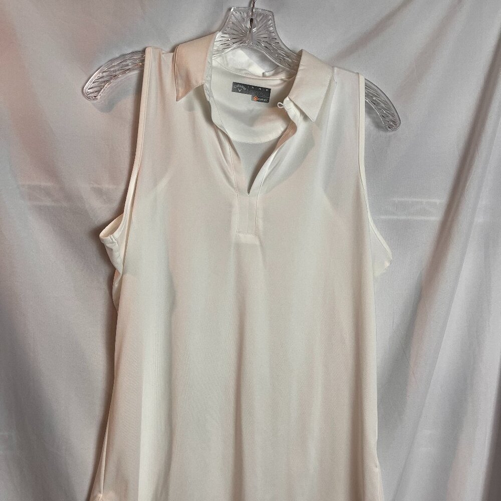 Women's White Sleeveless Callaway Polo popover shirt Size M